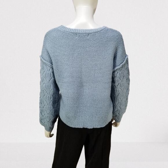 Knox Rose Women's Ice Blue Knit Pullover Sweater, Size: Medium, New - Picture 2 of 7